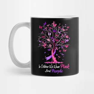 Domestic Violence Breast Cancer Awareness Month Ribbon Tree Mug